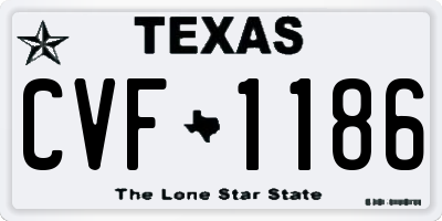 TX license plate CVF1186