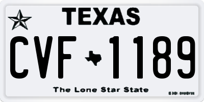 TX license plate CVF1189