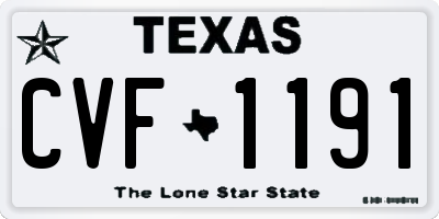 TX license plate CVF1191