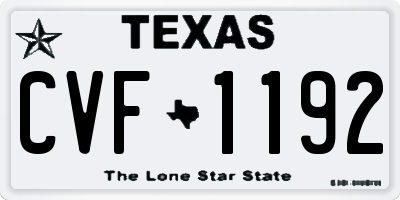 TX license plate CVF1192