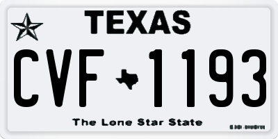 TX license plate CVF1193