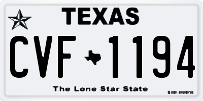 TX license plate CVF1194