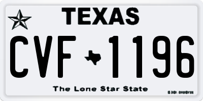 TX license plate CVF1196