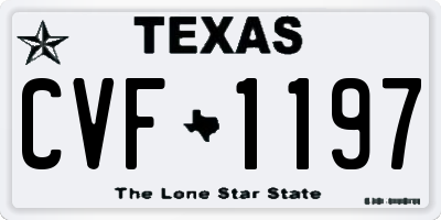 TX license plate CVF1197
