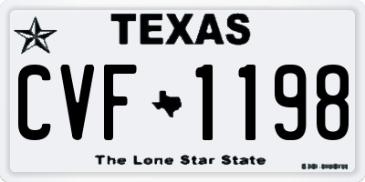 TX license plate CVF1198