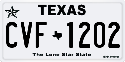 TX license plate CVF1202