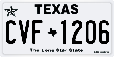 TX license plate CVF1206
