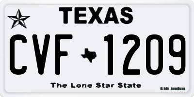 TX license plate CVF1209