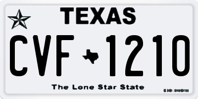 TX license plate CVF1210