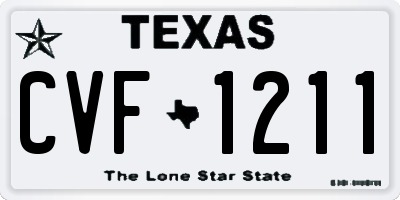 TX license plate CVF1211