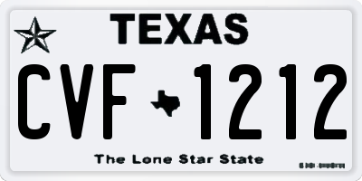 TX license plate CVF1212