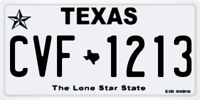 TX license plate CVF1213