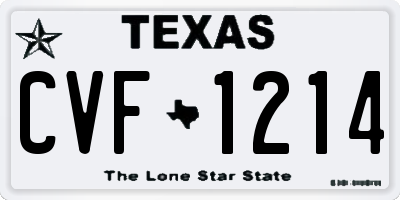 TX license plate CVF1214