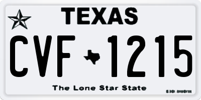 TX license plate CVF1215