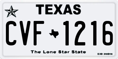 TX license plate CVF1216