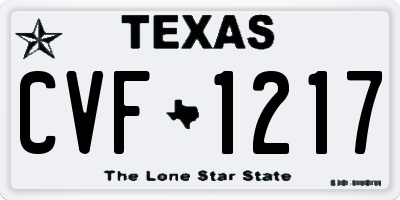 TX license plate CVF1217