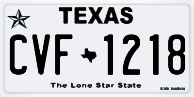 TX license plate CVF1218