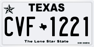 TX license plate CVF1221