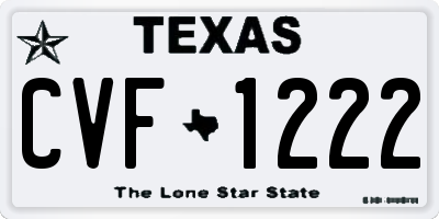 TX license plate CVF1222