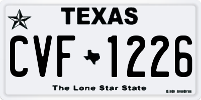 TX license plate CVF1226