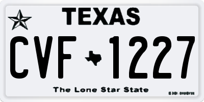 TX license plate CVF1227