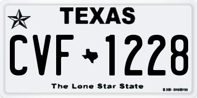 TX license plate CVF1228
