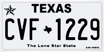 TX license plate CVF1229