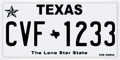 TX license plate CVF1233