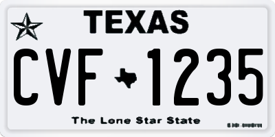 TX license plate CVF1235