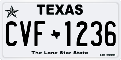 TX license plate CVF1236