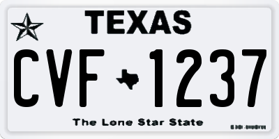 TX license plate CVF1237