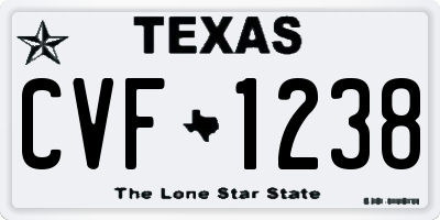 TX license plate CVF1238