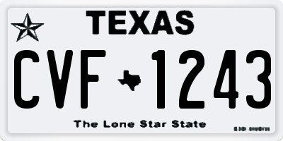TX license plate CVF1243