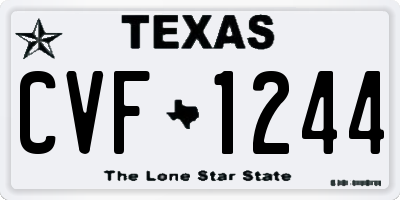 TX license plate CVF1244