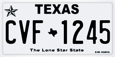 TX license plate CVF1245