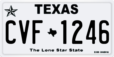 TX license plate CVF1246