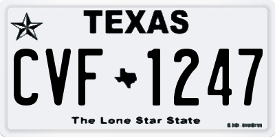 TX license plate CVF1247