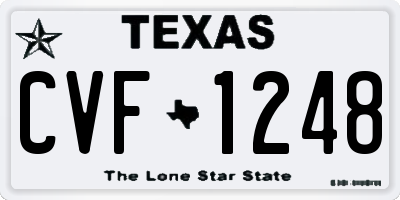 TX license plate CVF1248