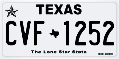TX license plate CVF1252