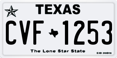 TX license plate CVF1253