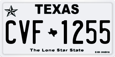 TX license plate CVF1255