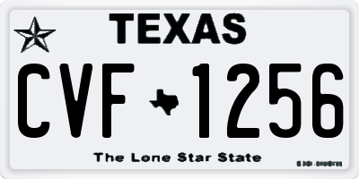 TX license plate CVF1256