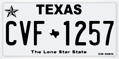 TX license plate CVF1257