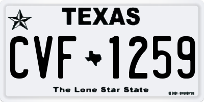 TX license plate CVF1259