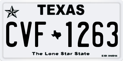 TX license plate CVF1263