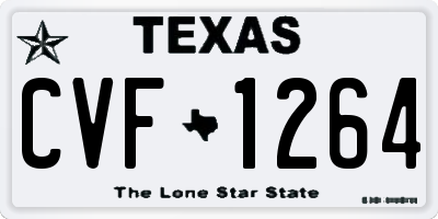 TX license plate CVF1264
