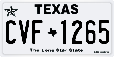 TX license plate CVF1265