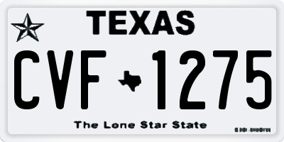 TX license plate CVF1275