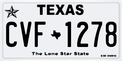 TX license plate CVF1278