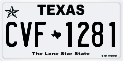 TX license plate CVF1281